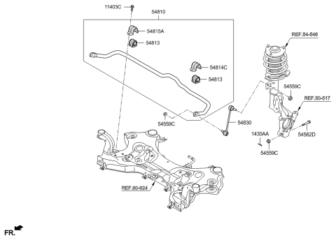 2016 Hyundai Tucson Bar Assembly-Front Stabilizer Diagram for 54810-D3000