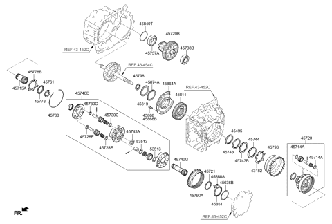 2016 Hyundai Tucson Gear Assembly-Rear Annulus Diagram for 45796-3F850