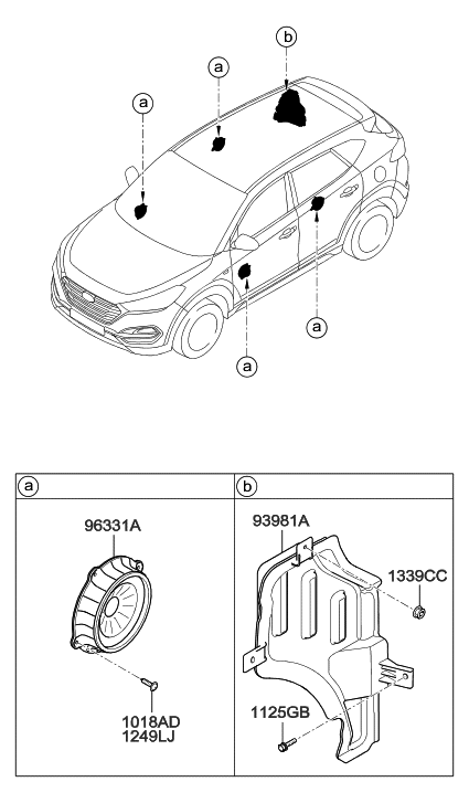 2015 Hyundai Tucson Speaker Diagram 1