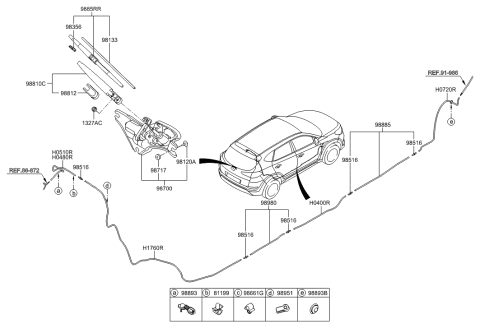 2015 Hyundai Tucson Rear Wiper & Washer Diagram