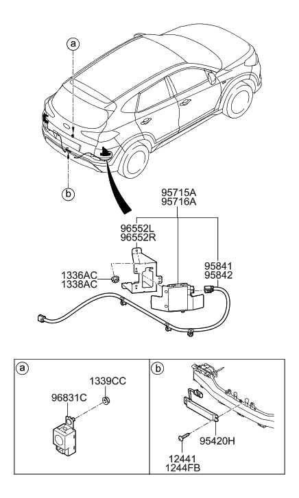 2018 Hyundai Tucson Bracket-Mounting,LH Diagram for 95812-D3000