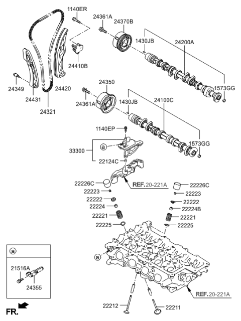 2015 Hyundai Tucson Tensioner Arm Assembly Diagram for 24420-2C101