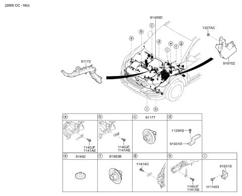 2015 Hyundai Tucson Wiring Assembly-Control Diagram for 91431-D3160