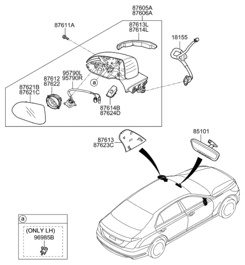 2019 Hyundai Genesis G90 Camera Assembly-Side View,LH Diagram for 95790-D2000