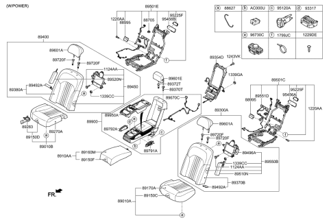 2019 Hyundai Genesis G90 Covering Assembly-Rear Seat Cushion Diagram for 89160-D2760-OTF