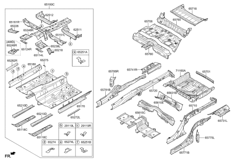 2017 Hyundai Genesis G90 Panel Assembly-Floor,Center Diagram for 65100-D2000