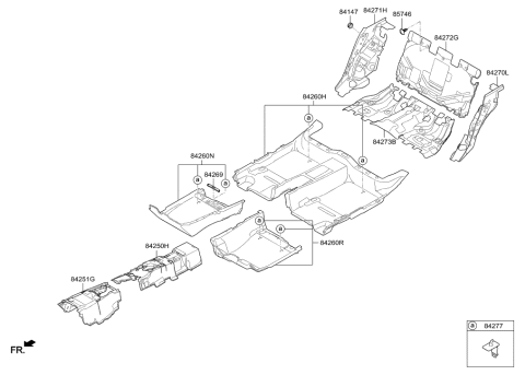 2017 Hyundai Genesis G90 Pad-Intermediate Floor,LH Diagram for 84270-D2000