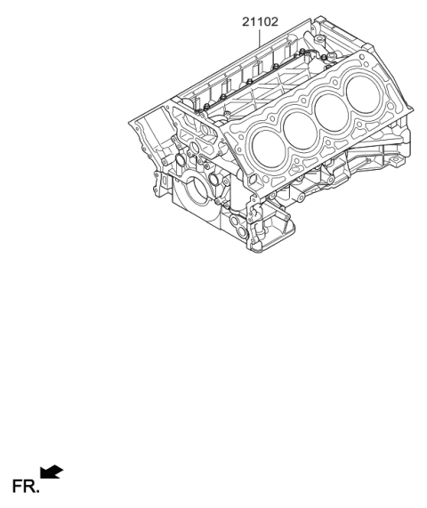 2019 Hyundai Genesis G90 Engine Assembly-Short Diagram for 242G2-3LA0A