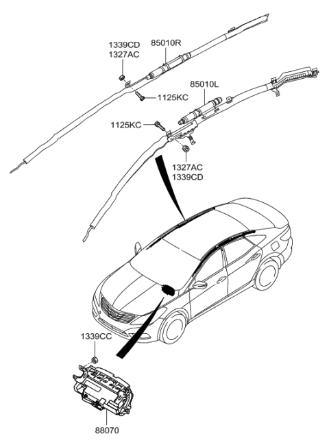 2013 Hyundai Azera Module Assembly-Knee Air Bag Diagram for 56970-3V900-YDA