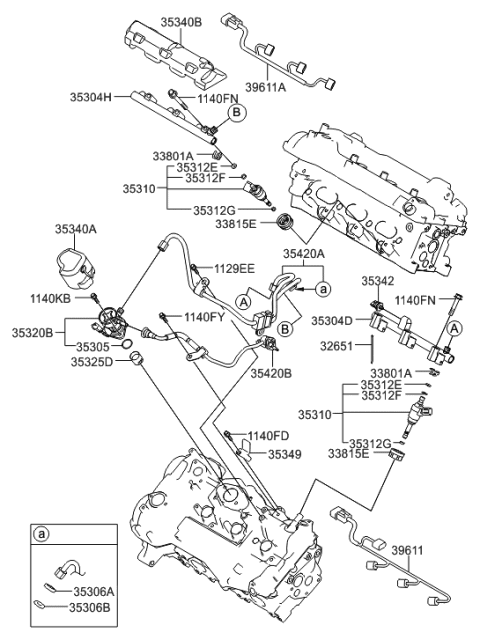 2011 Hyundai Azera Throttle Body & Injector Diagram