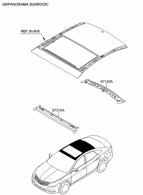 2013 Hyundai Azera Roof Panel Diagram 2