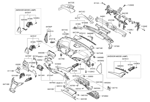 2013 Hyundai Azera Duct Assembly-Center Air Ventilator,RH Diagram for 97420-3V000-4X