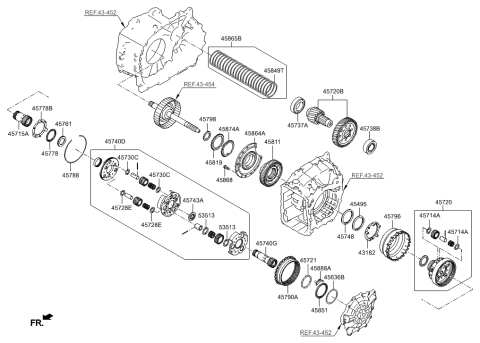 2012 Hyundai Azera Gear Assembly-Rear Annulus Diagram for 45796-3B250