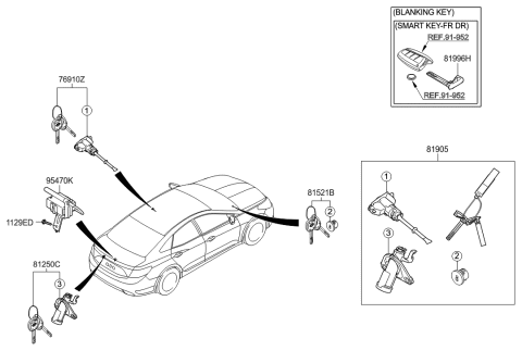 2013 Hyundai Azera Blanking Pic Key Diagram for 81996-3V020