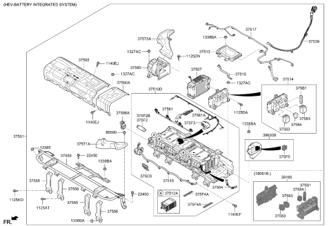 2017 Hyundai Ioniq Fuse Box Assembly Diagram for 375S3-G2100