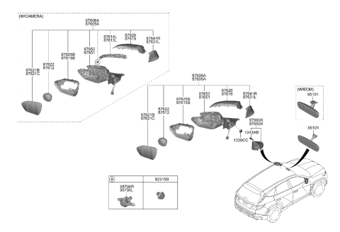 2022 Hyundai Tucson ACTUATOR Assembly-O/S Mir,RH Diagram for 87622-G2000