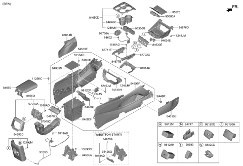 2023 Hyundai Tucson Console Assembly-Floor Diagram for 84610-CW000-NNB