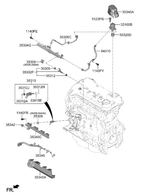 2022 Hyundai Tucson Throttle Body & Injector Diagram
