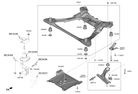 2023 Hyundai Tucson Arm Complete-FR LWR,LH Diagram for 54500-CW050