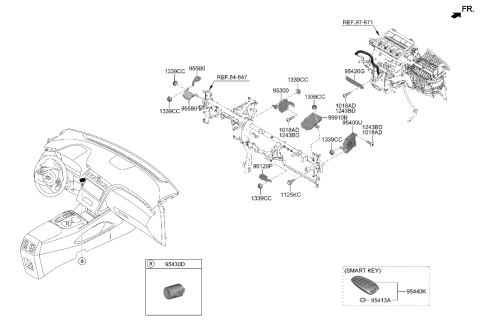 2023 Hyundai Tucson Fob-Smart Key Diagram for 95440-N9080