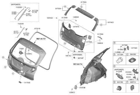 2023 Hyundai Tucson Grip Handle-Tail Gate Diagram for 81751-CW000-NNB