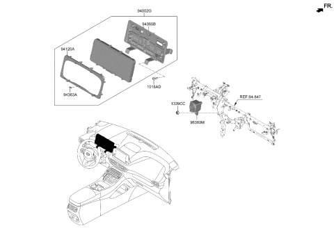 2021 Hyundai Santa Fe Hybrid Cluster Assembly-Instrument Diagram for 94011-CL020