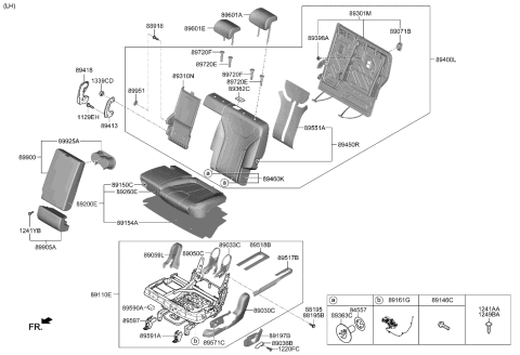2023 Hyundai Santa Fe Hybrid Covering Assembly-2Nd Back,Lh Diagram for 89360-S1000-YKM