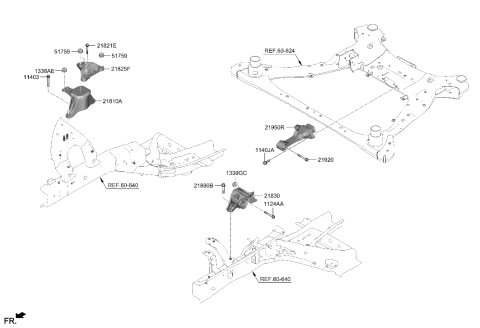 2022 Hyundai Santa Fe Hybrid Bracket Assembly-Transmission MTG Diagram for 21830-P4550