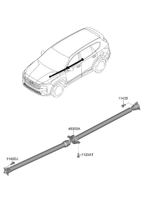 2023 Hyundai Santa Fe Hybrid SHAFT ASSY-PROPELLER Diagram for 49300-CL900
