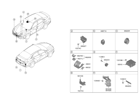 2022 Hyundai Elantra UNIT ASSY-REAR CORNER RADAR,RH Diagram for 99150-AA030