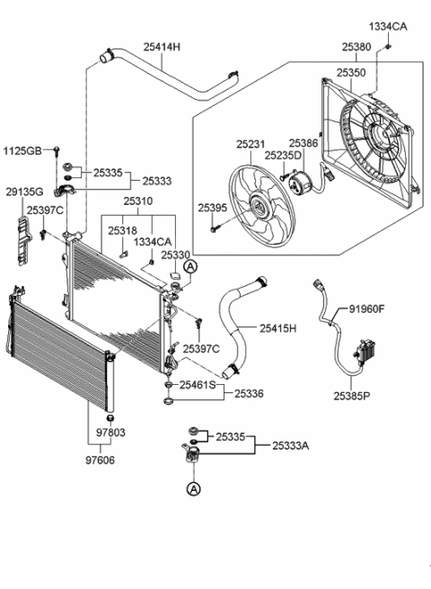 2005 Hyundai Azera Engine Cooling System Diagram 1