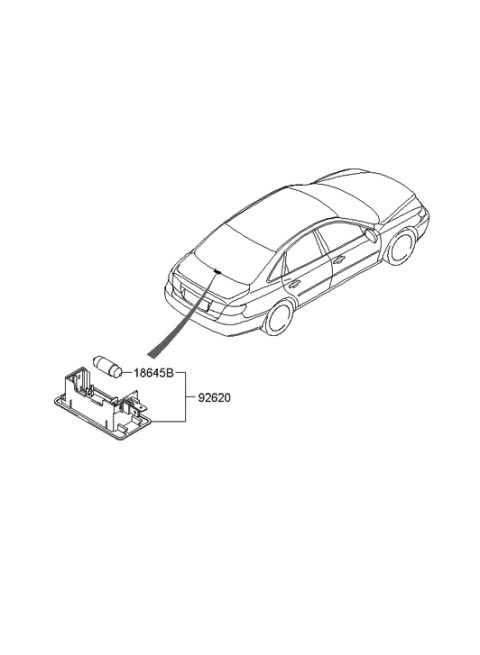2005 Hyundai Azera License Plate & Interior Lamp Diagram