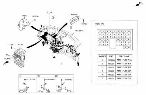 2021 Hyundai Tucson Instrument Panel Junction Box Assembly Diagram for 91951-D3540