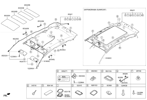 2020 Hyundai Tucson Headlining Assembly Diagram for 85310-D3060-TTX