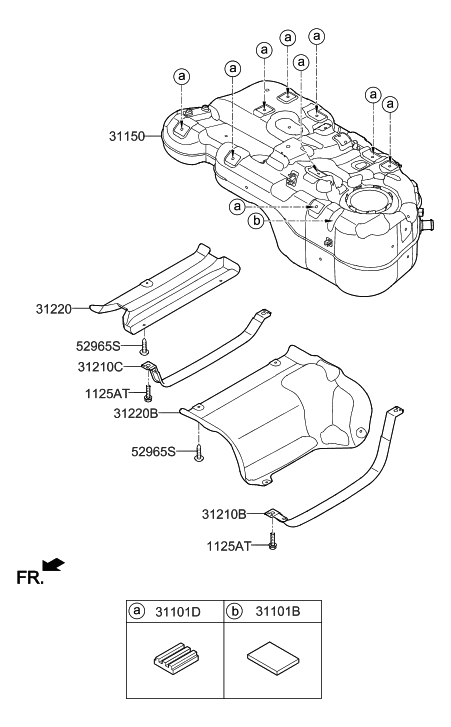 2021 Hyundai Tucson Protector-Fuel Tank Heat Diagram for 31220-D3050