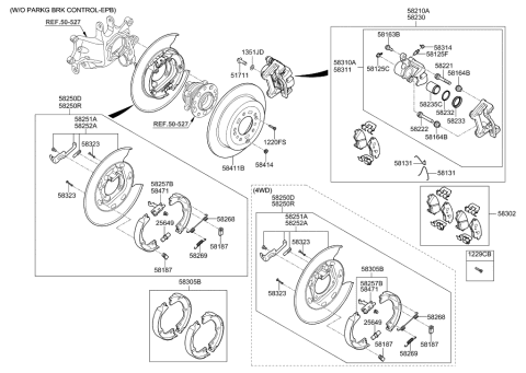 2020 Hyundai Tucson Brake Assembly-Rear Wheel,RH Diagram for 58230-D3000