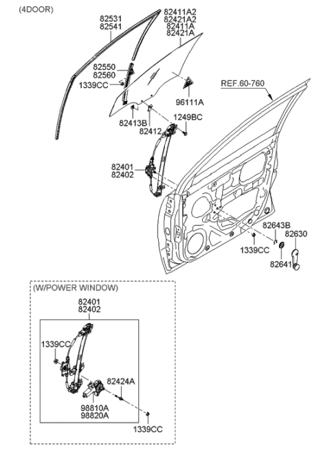 2005 Hyundai Accent Channel Assembly-Front Door Rear,L Diagram for 82550-1E200