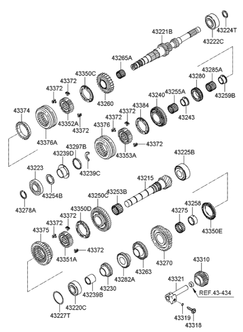 2006 Hyundai Accent Ring-Synchronizer Diagram for 43384-23001