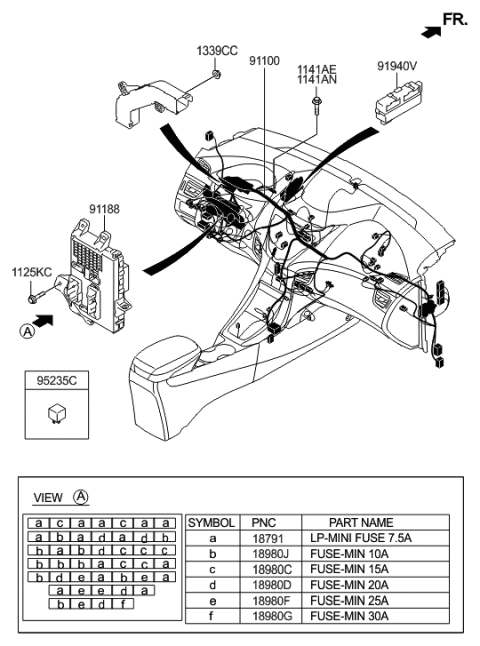 2015 Hyundai Elantra Wiring Assembly-Main Diagram for 91107-3Y050