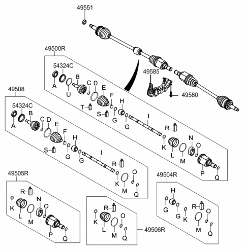 2015 Hyundai Elantra Drive Shaft (Front) Diagram 1