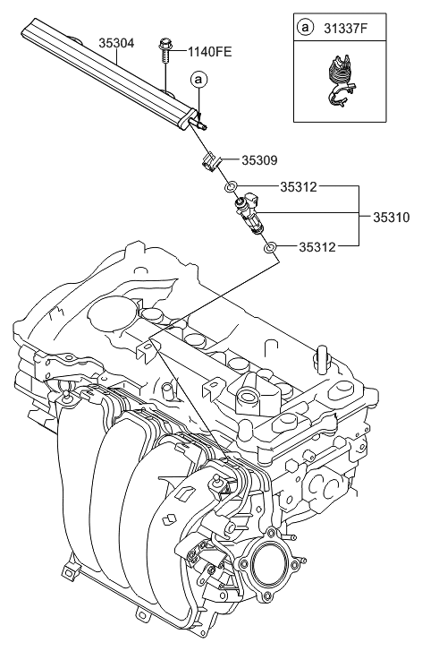 2014 Hyundai Elantra Throttle Body & Injector Diagram
