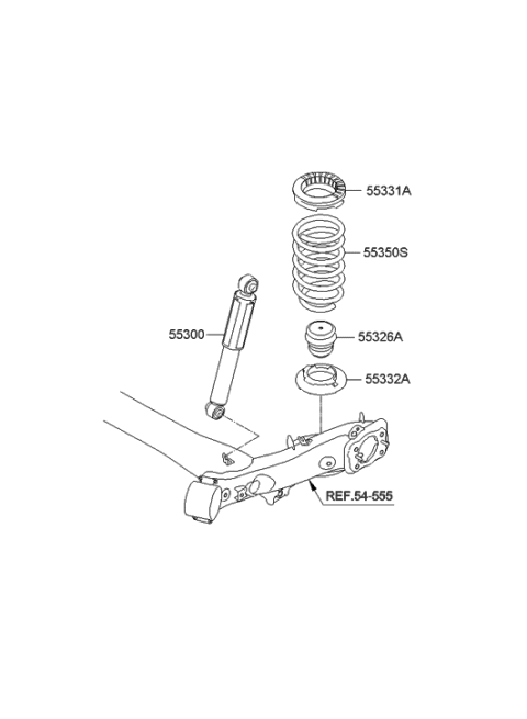 2014 Hyundai Elantra Rear Shock Absorber Assembly Diagram for 55300-3X210