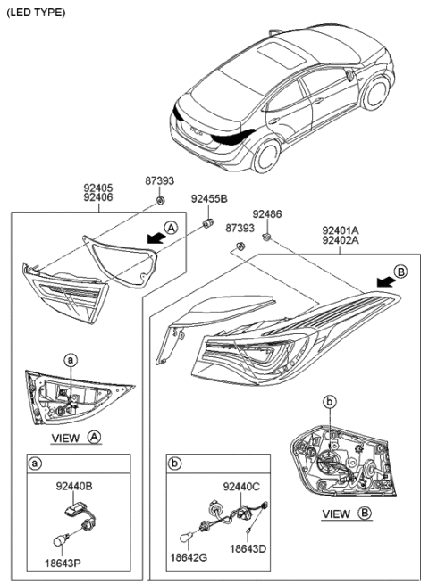 2014 Hyundai Elantra Rear Combination Lamp Diagram 2