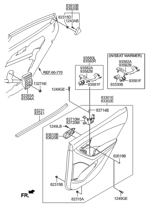 2014 Hyundai Elantra Panel Assembly-Rear Door Trim,LH Diagram for 83305-3X062-VYF