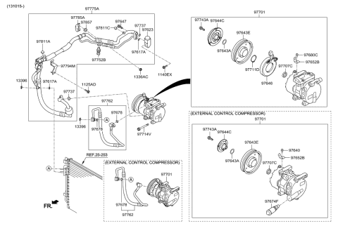2011 Hyundai Accent Compressor Assembly Diagram for 97701-1R100