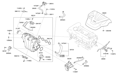 2012 Hyundai Accent Hose Assembly-PCV Diagram for 26720-2B600