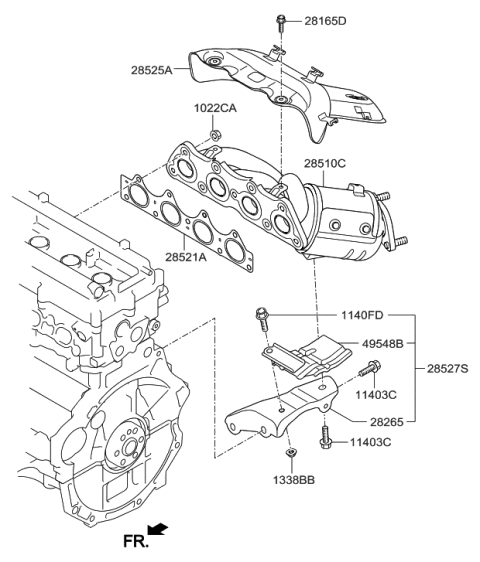 2013 Hyundai Accent Exhaust Manifold Diagram