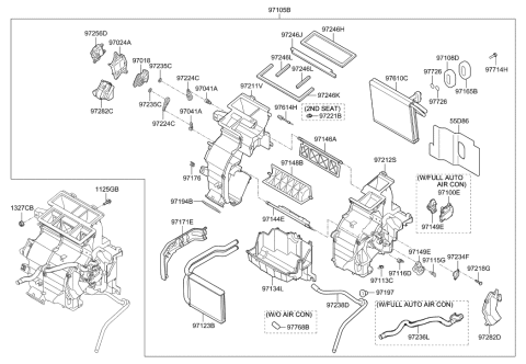 2014 Hyundai Accent Heater & Evaporator Assembly Diagram for 97205-1R000