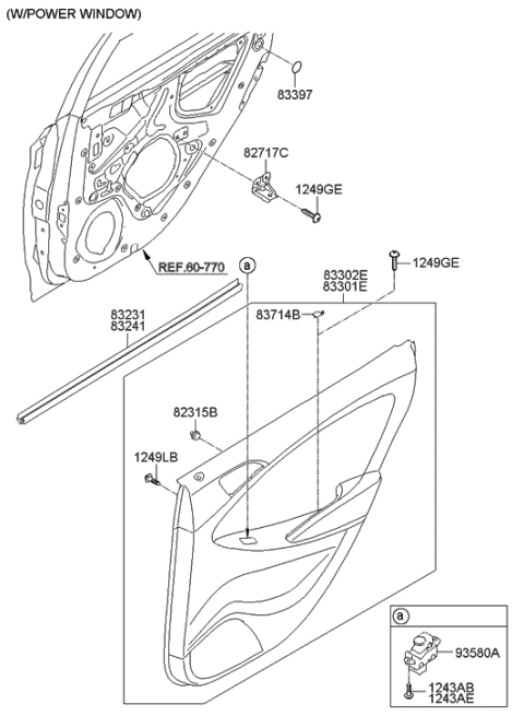 2012 Hyundai Accent Panel Assembly-Rear Door Trim,RH Diagram for 83308-1R030-SBN