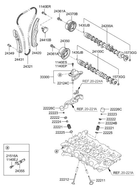 2013 Hyundai Accent Tappet Diagram for 22226-2B239